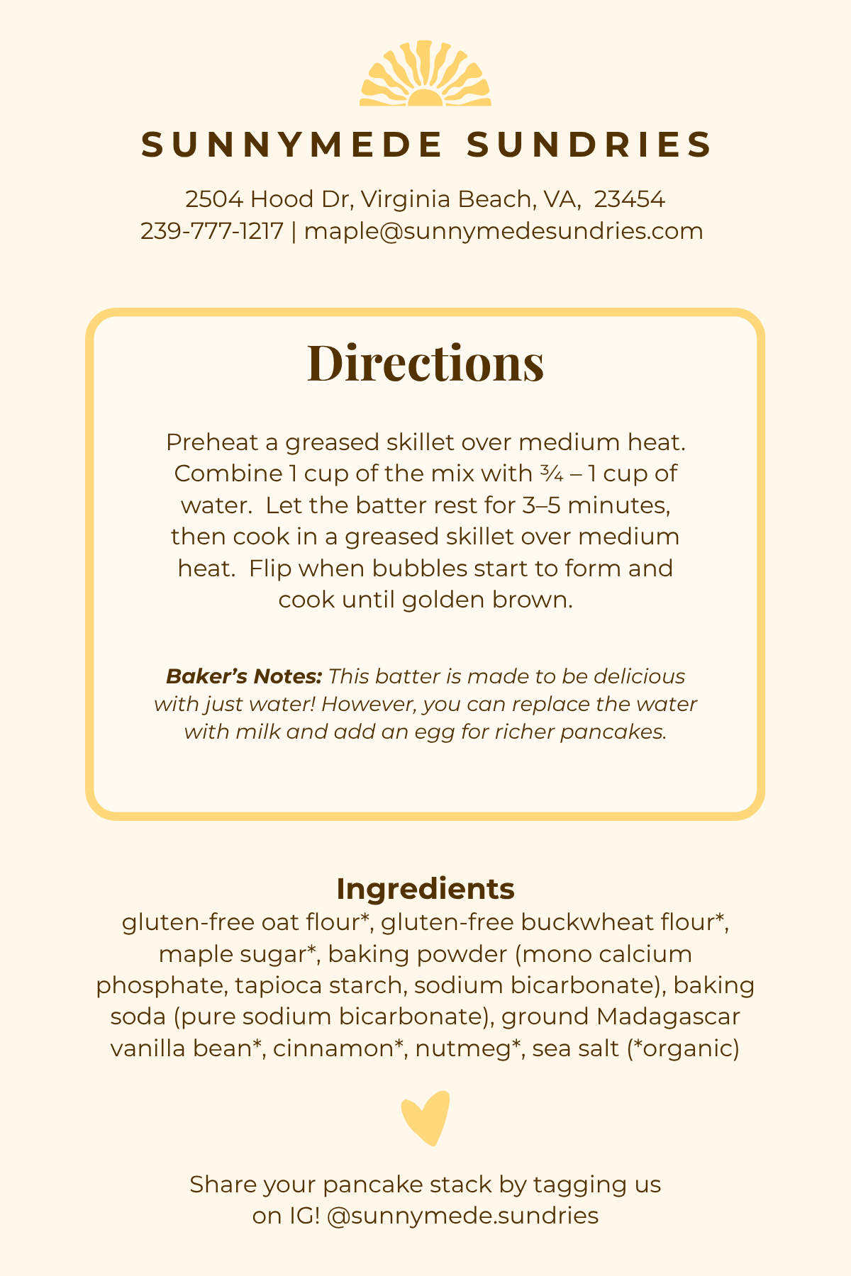 Maple Pancake Mix